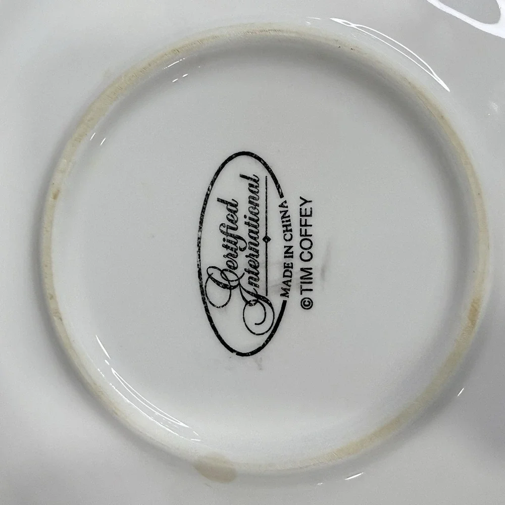 Tim Coffey Heart Designs Plate Certified Int'l Decor Floral Wall Kitchen